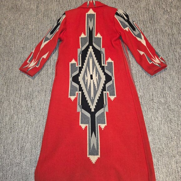 Ortega's Weavers Jackets & Blazers - Vintage Chimayo Ortega's Weaving Long Coat